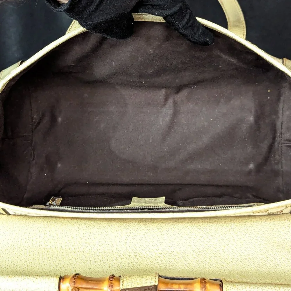 GUCCI Bamboo 1947 Bullet Bag - Off White - Picture 13 of 16